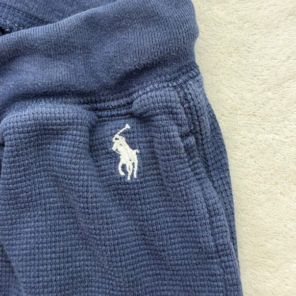 Polo Ralph Lauren Joggers Mens L Navy Blue Waffle Knit Thermal Lounge Pants Pony - Picture 5 of 10